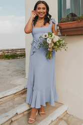 Boho-Midikleid mit Schulterschnürung